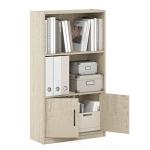 Furinno 3-Tier Open Shelf Bookcase with Doors