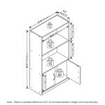 Furinno 3-Tier Open Shelf Bookcase with Doors