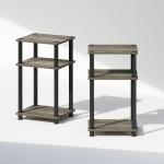 Furinno 3-Tier Open Storage Nightstand, 2-Pack