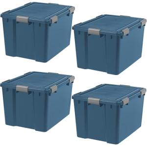 IRIS USA 74 Qt Eco-Friendly Storage Bins - 4 Pack