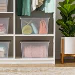 IRIS USA 24.5 Quart Snap Top Plastic Storage Bin, 6 Pack