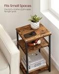 VASAGLE Rustic Brown Tall Side Table