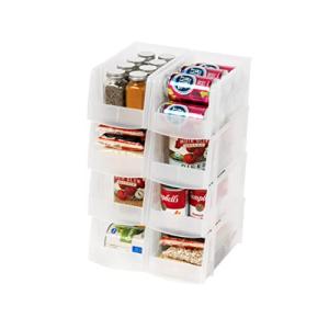 IRIS USA Clear Stackable Storage Bins - 8 Pack