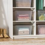 IRIS USA 24.5 Quart Snap Top Plastic Storage Bin, 6 Pack