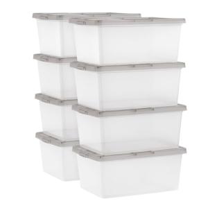 IRIS USA 8-Pack 17 Qt Clear Storage Boxes