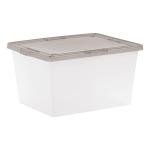IRIS USA 24.5 Quart Snap Top Plastic Storage Bin, 6 Pack
