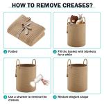 YOUDENOVA 58L Jute Rope Laundry Hamper Basket