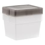 IRIS USA 24.5 Quart Snap Top Plastic Storage Bin, 6 Pack
