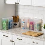 IRIS USA 6 Pack Vertical Storage Bins with Lids