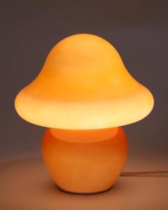 Orange Glass Mushroom Table Lamp for Aesthetic Rooms