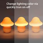 Orange Glass Mushroom Table Lamp for Aesthetic Rooms