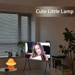 Orange Glass Mushroom Table Lamp for Aesthetic Rooms