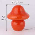 Orange Glass Mushroom Table Lamp for Aesthetic Rooms