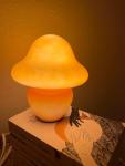 Orange Glass Mushroom Table Lamp for Aesthetic Rooms