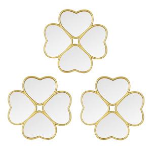 Set of 3 Gold Four-Leaf Clover Mirrors