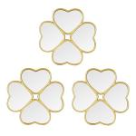Set of 3 Gold Four-Leaf Clover Mirrors