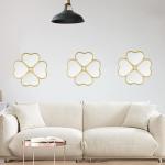 Set of 3 Gold Four-Leaf Clover Mirrors