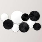 Blulu 9 Pcs Black Round Mirror Wall Art