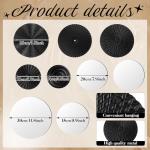 Blulu 9 Pcs Black Round Mirror Wall Art