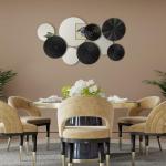 Blulu 9 Pcs Black Round Mirror Wall Art