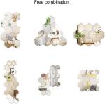 12PCS Hexagon Mirror Wall Stickers for Home Decor
