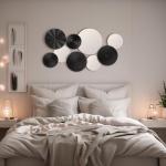 Blulu 9 Pcs Black Round Mirror Wall Art