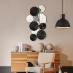 Blulu 9 Pcs Black Round Mirror Wall Art