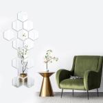 12PCS Hexagon Mirror Wall Stickers for Home Decor