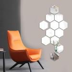 12PCS Hexagon Mirror Wall Stickers for Home Decor