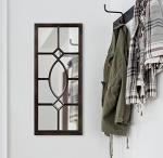 Kate and Laurel Rustic Windowpane Accent Mirror