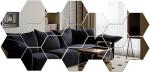 12PCS Hexagon Mirror Wall Stickers for Home Decor