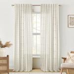 Sheer Floral Brown Curtains - 2 Panels Set