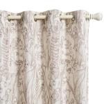 MEETSKY 84" Floral Linen Curtains - 2 Panels