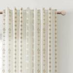 Sheer Floral Brown Curtains - 2 Panels Set