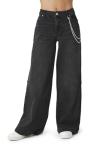 Wide-Leg Wallet-Chain Jeans in Black 27
