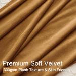 Gold Brown Velvet Pinch Pleat Curtains, 84 Inches