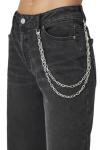 Wide-Leg Wallet-Chain Jeans in Black 27