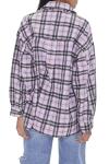 Forever 21 Women's Lavender Plaid Button-Up Shacket