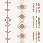 Sheer Floral Brown Curtains - 2 Panels Set