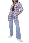 Forever 21 Women's Lavender Plaid Button-Up Shacket