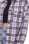 Forever 21 Women's Lavender Plaid Button-Up Shacket