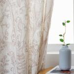 MEETSKY 84" Floral Linen Curtains - 2 Panels