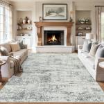 Washable 8x10 Modern Abstract Area Rug