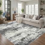 Abstract 8x10 Area Rug - Washable, Soft, Non-Slip