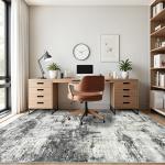 Abstract 8x10 Area Rug - Washable, Soft, Non-Slip