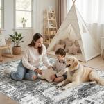 Abstract 8x10 Area Rug - Washable, Soft, Non-Slip