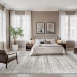 Charcoal Grey Washable 8x10 Area Rug