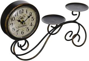 Scrollwork Table Clock and Candleholder Set