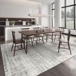 Charcoal Grey Washable 8x10 Area Rug