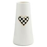 MACKENZIE-CHILDS Tall Black-and-White Heart Vase